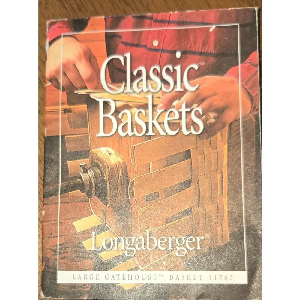 VTG 2001 Longaberger Hanging Round Basket with Leather Hang Strap